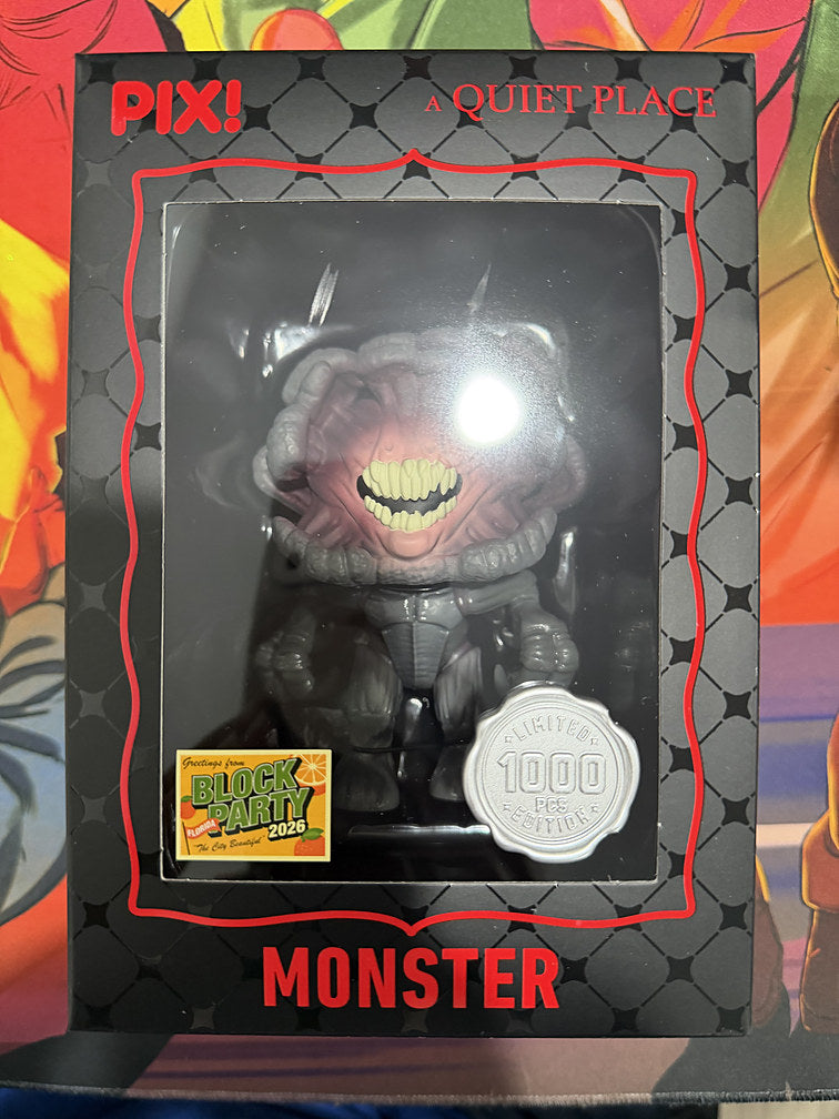 Thrilljoy PIX! A Quiet Place Monster figure in window box with LE 1000 seal