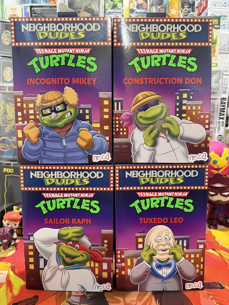 NECA TMNT Neighborhood Dudes Set Of 4 (Don, Mikey, Raph, and Leo)