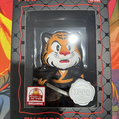Thrilljoy PIX! Tucker Temple tiger figure in black window box with LE 3000 silver seal, Toy Temple exclusive