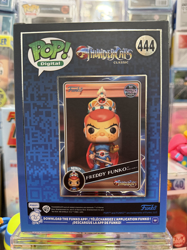 Funko Pop Freddy Funko as King Lion-O #444 box back with Thundercats Classic card art