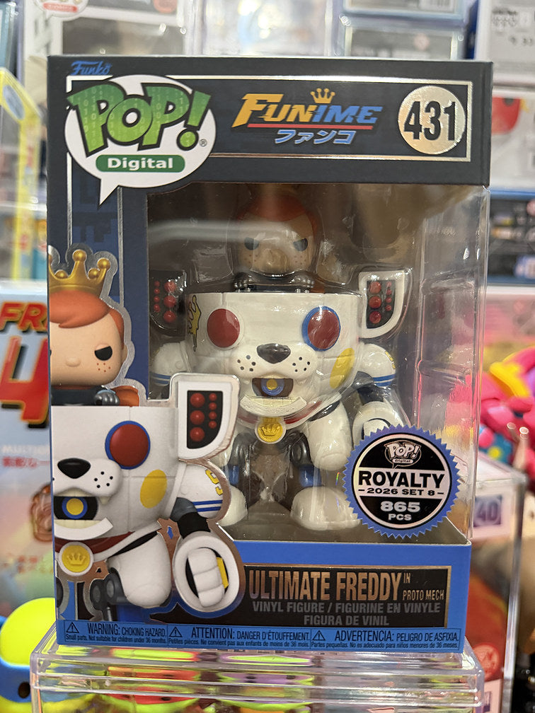 Funko Pop Digital Funime Ultimate Freddy in Proto Mech #431 Royalty LE 865 box front
