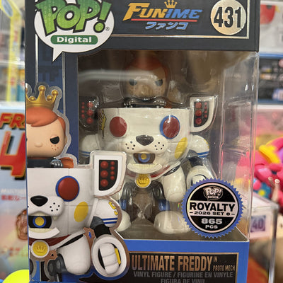 Funko Pop Digital Funime Ultimate Freddy in Proto Mech #431 Royalty LE 865 box front