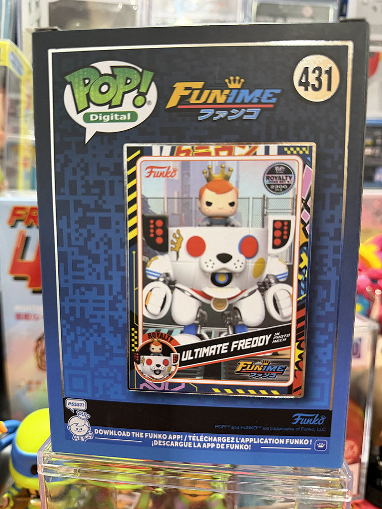 Funko Pop Ultimate Freddy Proto Mech #431 box back with Funime card art