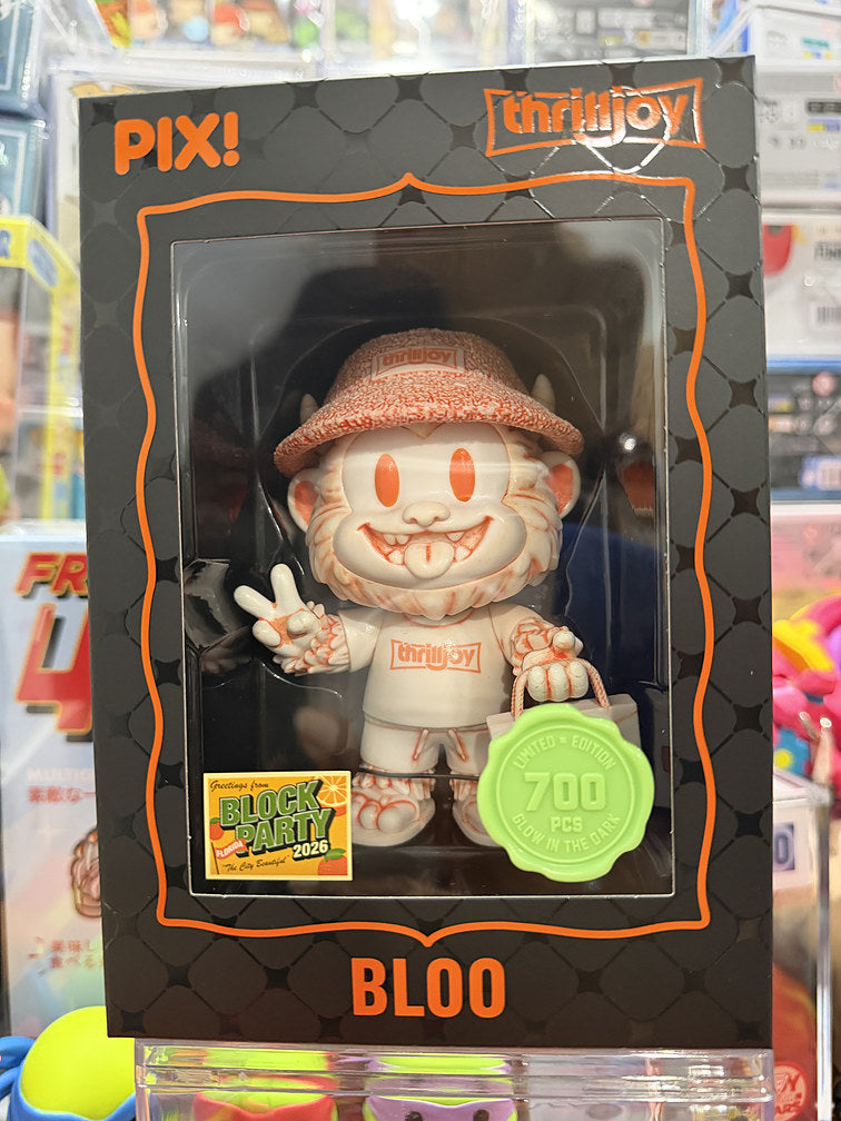 Thrilljoy PIX! Bloo Block Party 2026 figure in window box with LE 700 seal