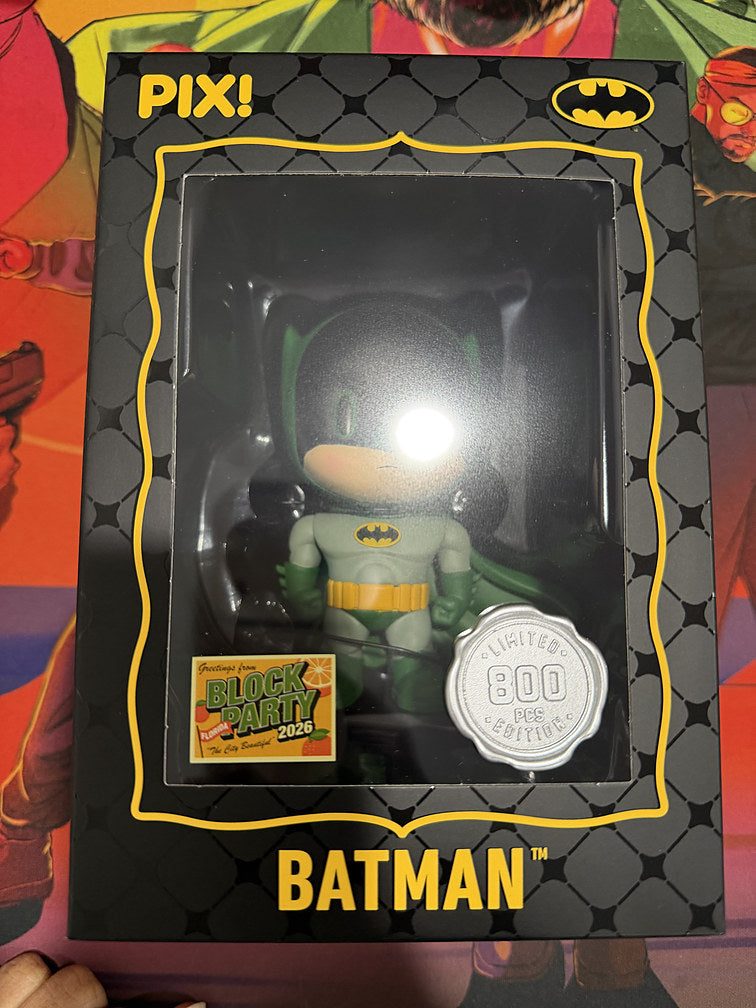 Thrilljoy PIX! green Batman figure in window box with LE 800 seal