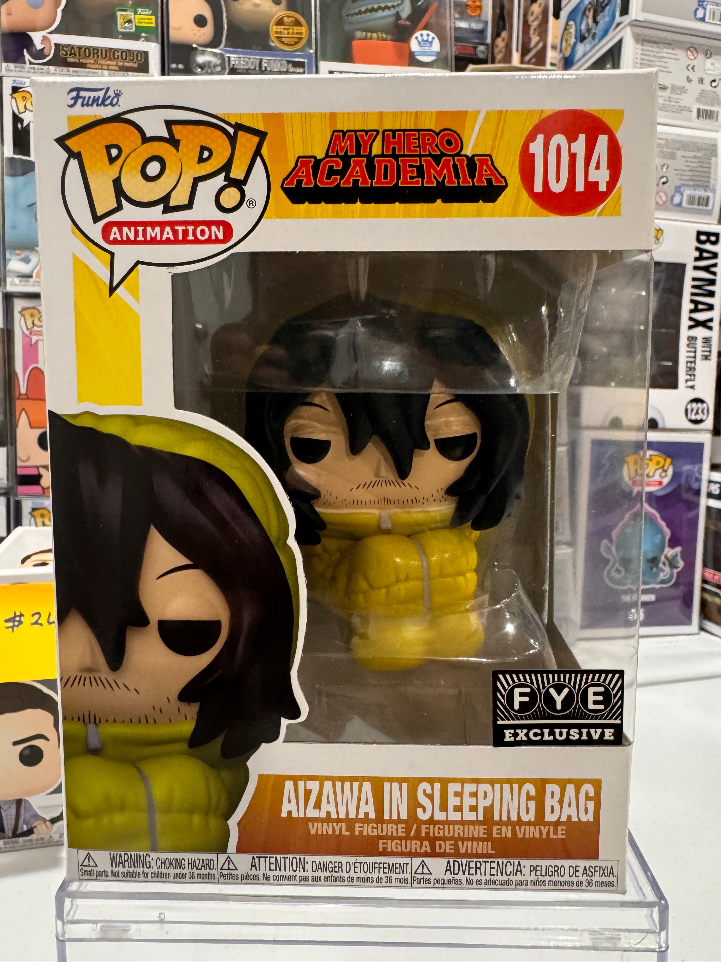 Aizawa in sleeping bag