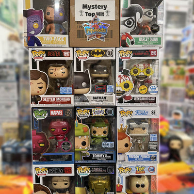 PopnBeats Level Up Funko Pop mystery box with featured Marvel and DC Pops